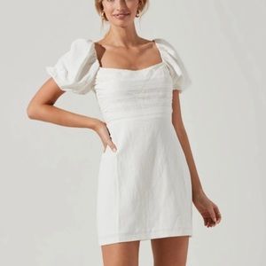 ASTR Linen Pleat Front Mini Dress